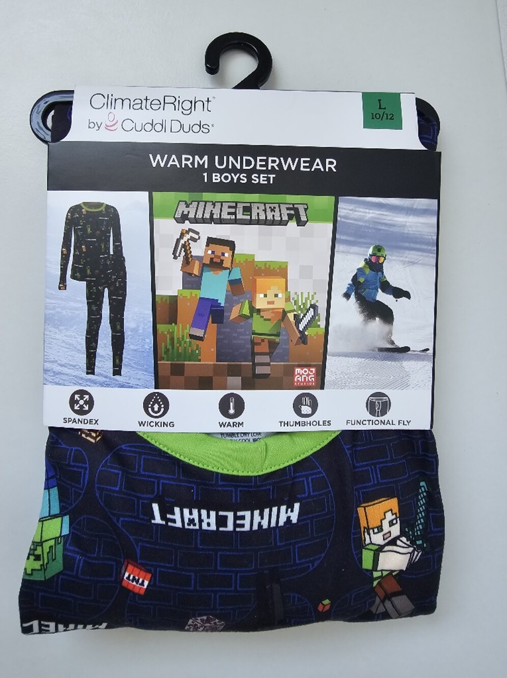 NWT Minecraft Boys Thermal Set L 10/12 Cuddl Duds